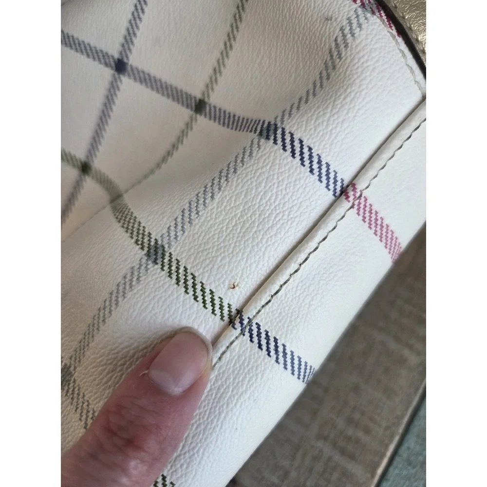 Coach Purse Womens‎ White Heritage Peyton Duffle Shoulder bag Plaid L1193-f19178